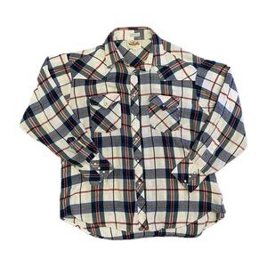 Wingars Western Style Longsleve Pearl-snap Button Up Shirt Mens XL